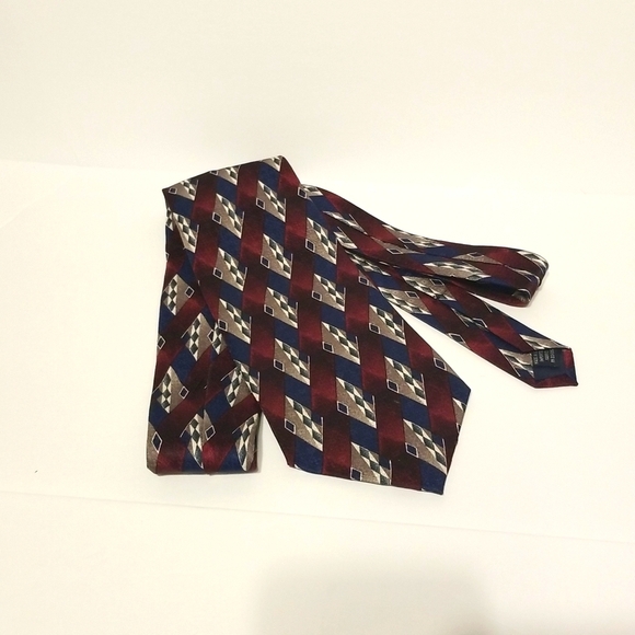 Stafford Exec Tie Woven USA Import Silk Tipped Bar & Slip String Red Blue 54" 4” - Picture 4 of 14